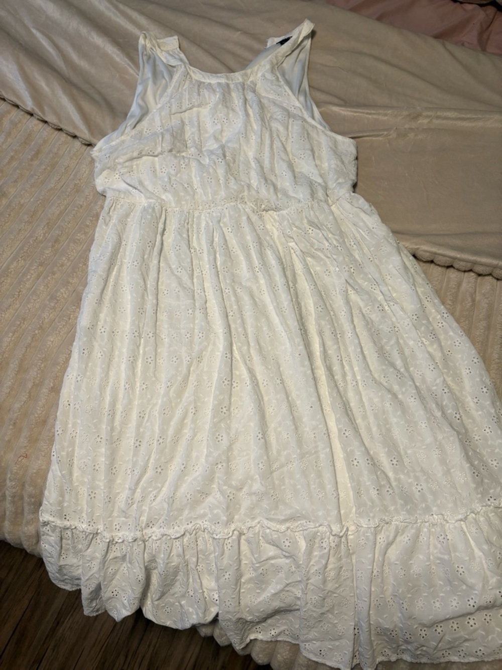 torrid White Eyelet Midi Sundress with Ruffle Hem